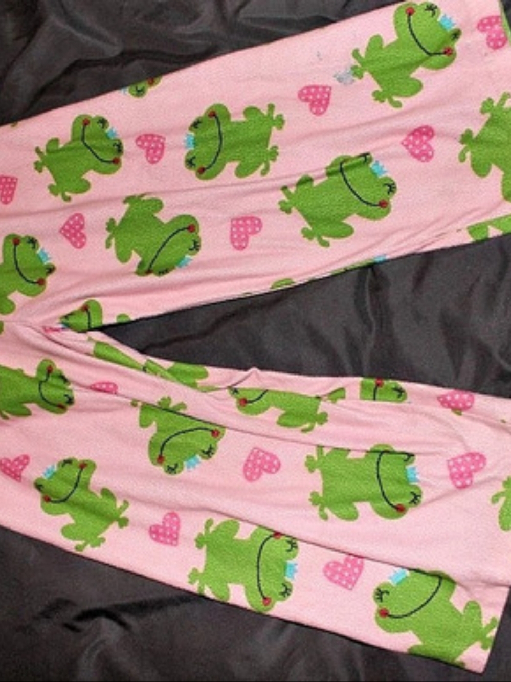 Child of Mine by Carter's Frog Print Pajama Pants Pink & Green 3T